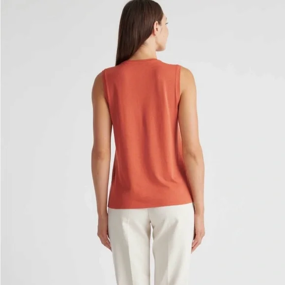 Quince Cotton Modal Muscle Tank, Terrracotta - Picture 2 of 6